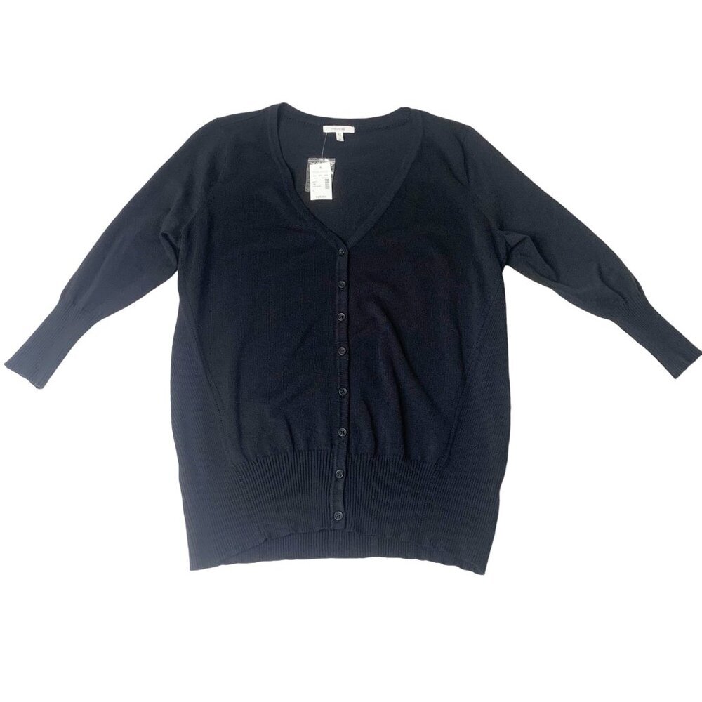 Maurices Women’s Size 0 Black Button Up Cardigan Sweater 3/4 Sleeve NWT